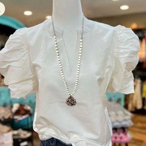 White Boutique Ruffle Sleeve Top Size XL